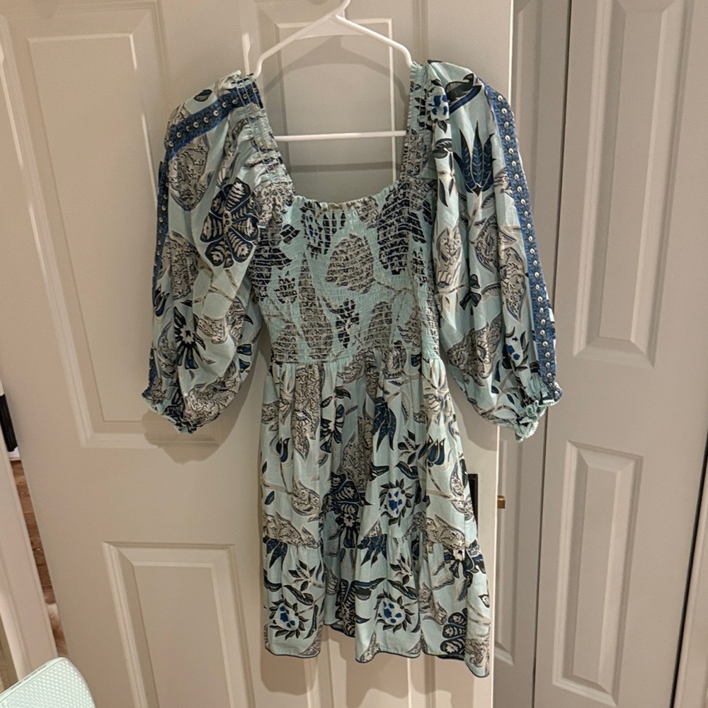 Floral Blue and White Women's Dress